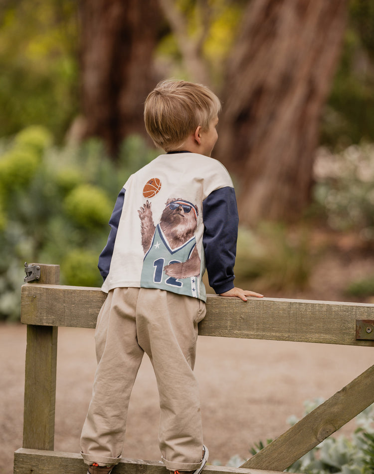 Bebe WILD SIDE BASKETBALL LS TEE 3-7 YRS