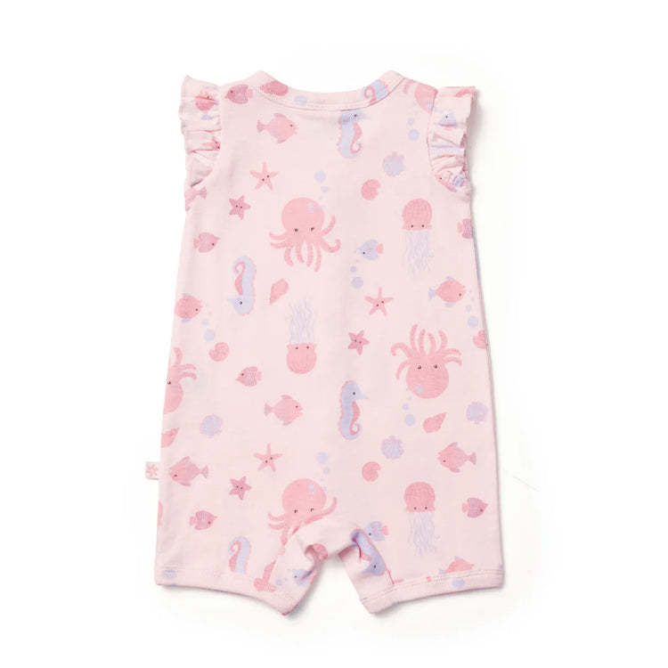 Marquise Seascape Flutter Sleeve Romper