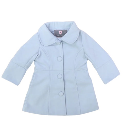 KORANGO FAUX WOOL COLLARED OVERCOAT ALICE BLUE