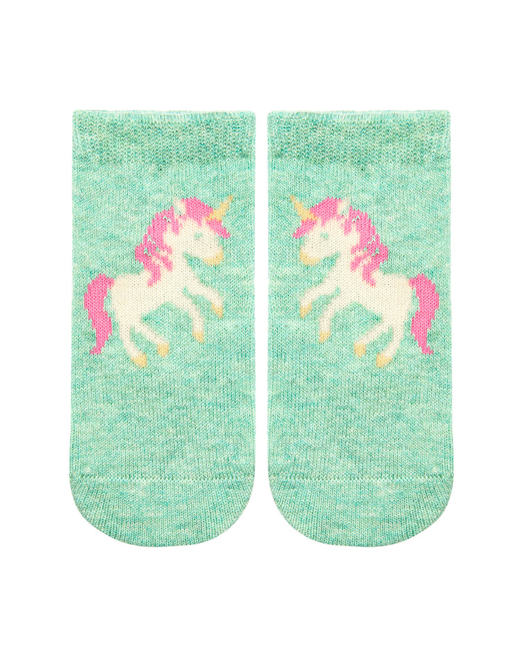 Toshi Organic Socks Ankle Jacquard- Unicorn