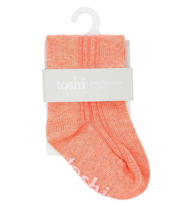 TOSHI Organic Socks Knee Dreamtime Coral