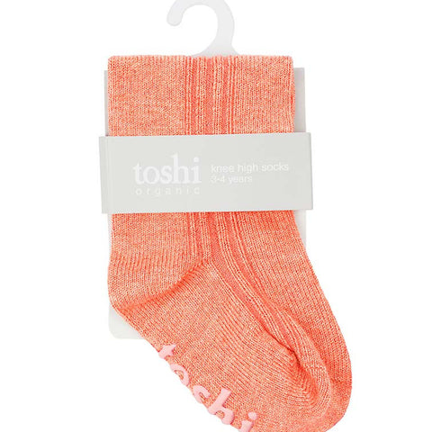 TOSHI Organic Socks Knee Dreamtime Coral