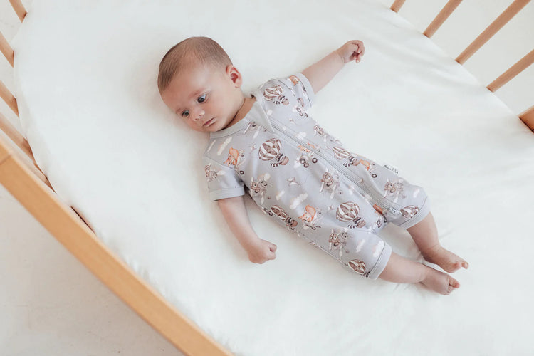 Aster&Oak FLYING FRIENDS SS ZIP ROMPER