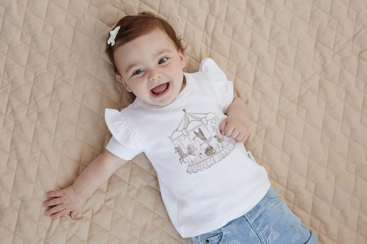 Aster&Oak CAROUSEL PRINT FLUTTER TEE