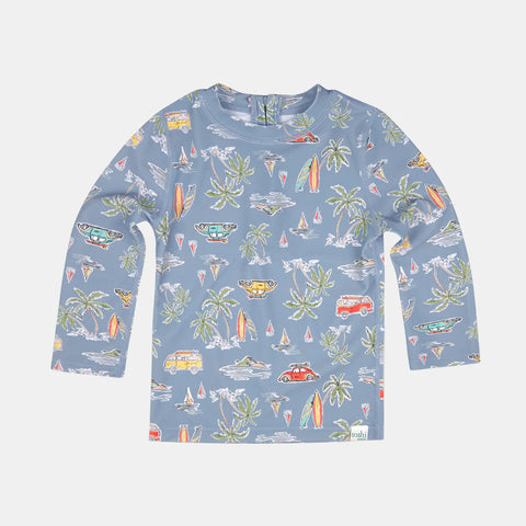 Toshi Swim Kids Rashie L/S Half Zip Classic- Surf Soul