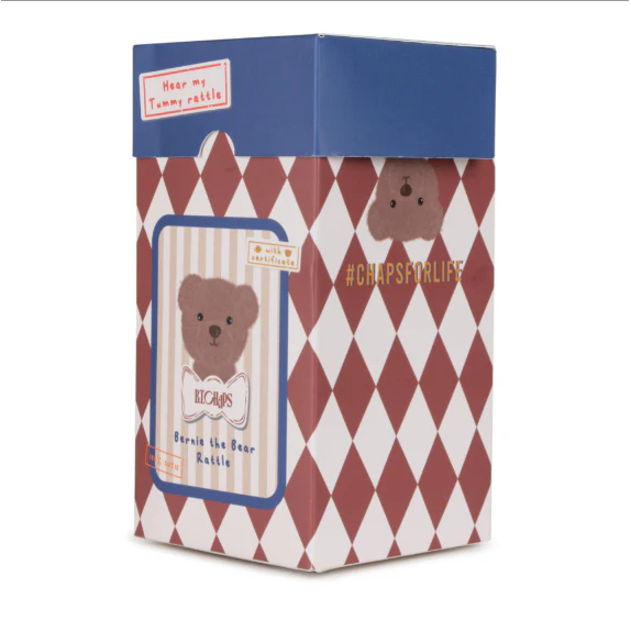 Bernie The Bear Rattle In Giftbox 12 cm BT Chaps