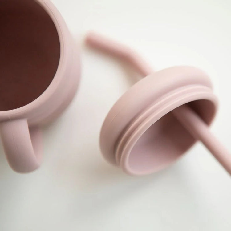 ALL4 ELLA Silicone sippy cup - Dusty Pink (with straw)