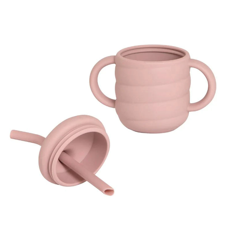 ALL4 ELLA Silicone sippy cup - Dusty Pink (with straw)
