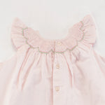 Soleilclo Pink Smocked Dress With Bloomer Baby Set