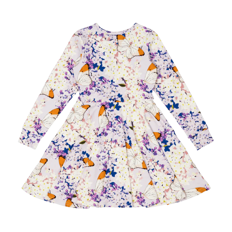 Rock Your Kid LILAC FLORALS WAISTED DRESS