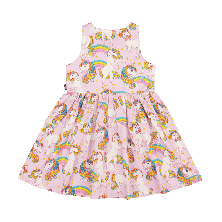 Rock Your Kid UNICORN RAINBOW POPOVER DRESS