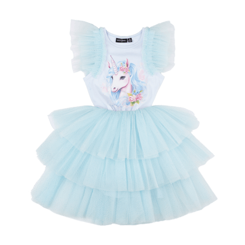Rock Your Kid BLUE UNICORN PARTY DRESS