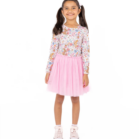 Rock Your Baby DITSY BUNNY LONG SLEEVE CIRCUS DRESS