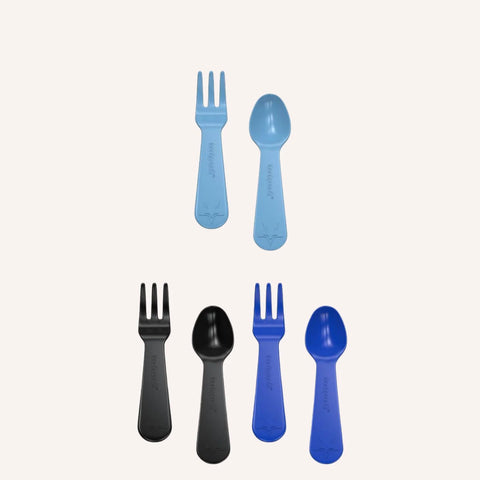 Lunch Punch Fork And Spoon Set -Blue