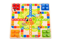 2 IN 1 WOODEN BOARD GAME - LUDO, SNAKES AND LADDERS