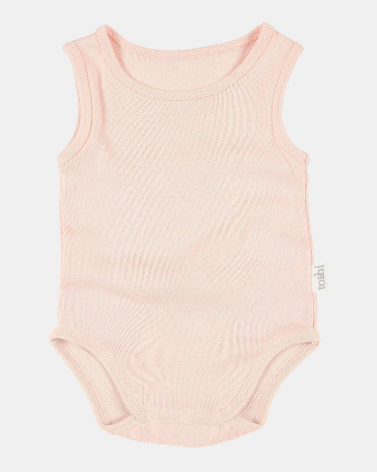 ToshI Dreamtime Organic Onesie Singlet Blush