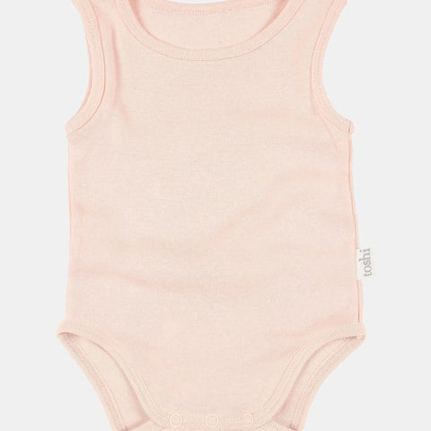ToshI Dreamtime Organic Onesie Singlet Blush