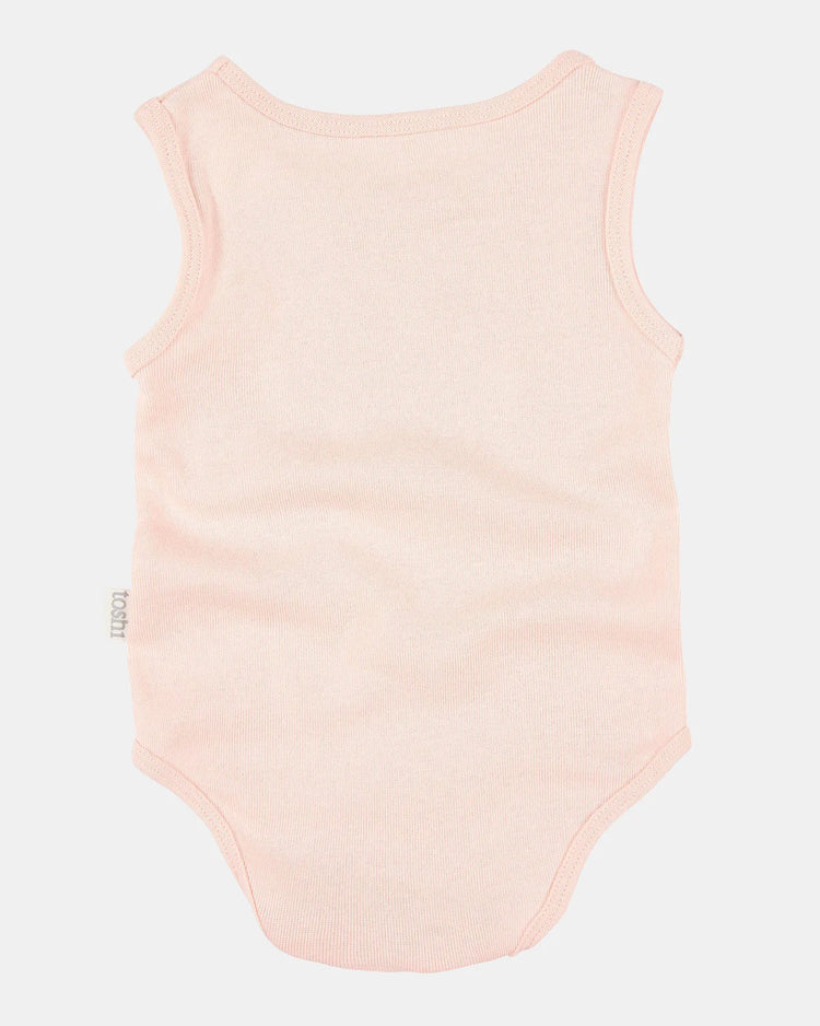 ToshI Dreamtime Organic Onesie Singlet Blush