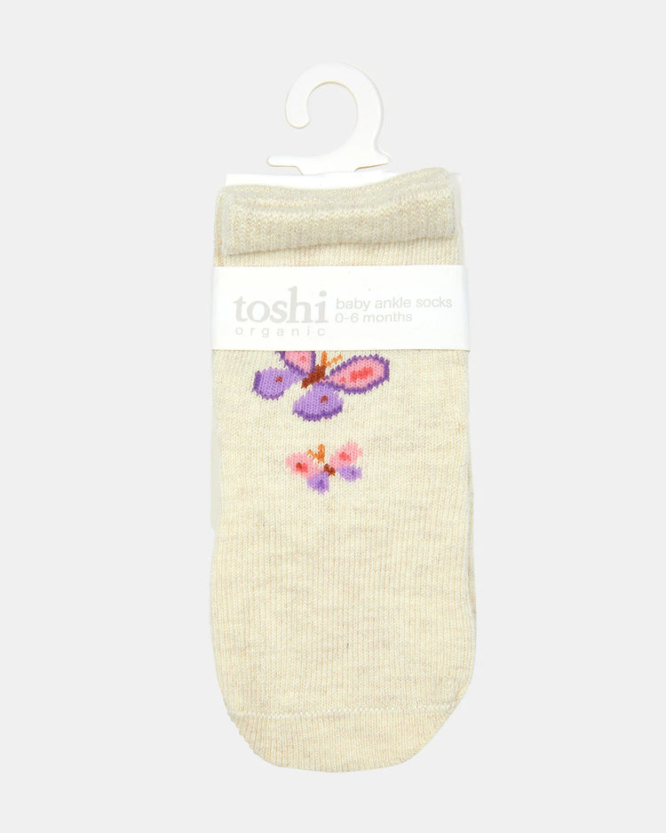Toshi Organic Socks Jacquard- Butterfly Bliss
