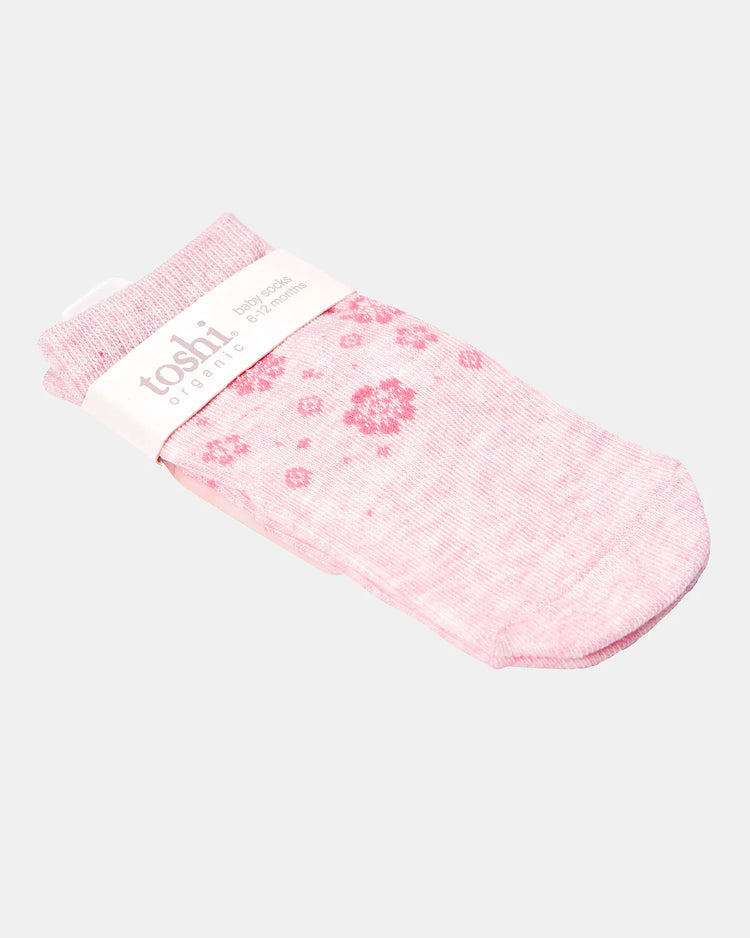 Toshi Organic Socks Jacquard Fleur