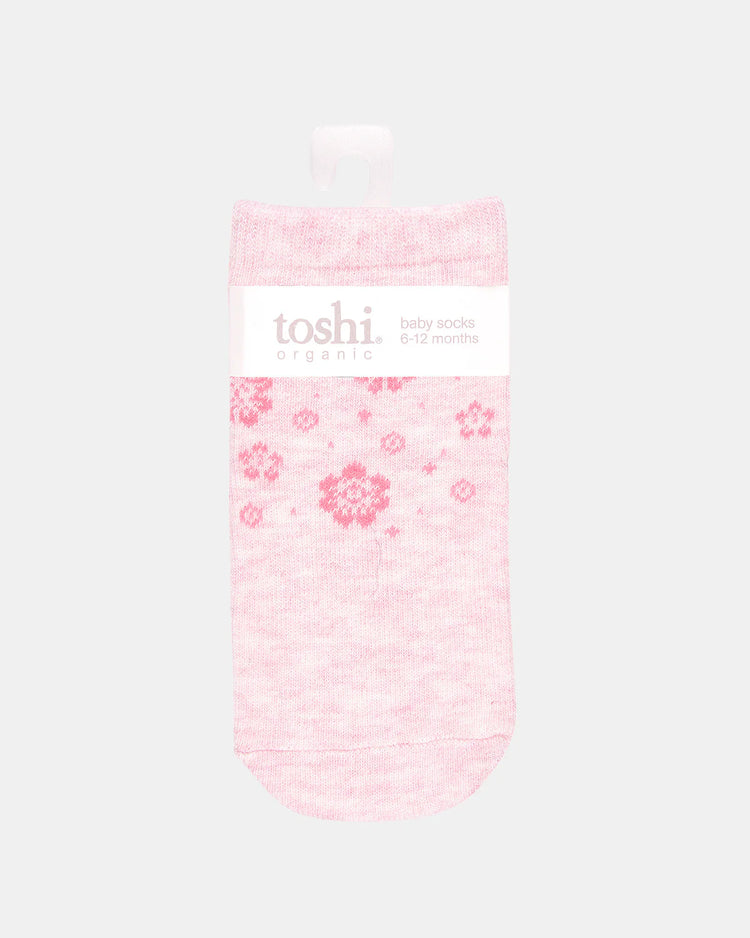 Toshi Organic Socks Jacquard Fleur