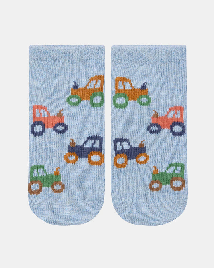 Toshi Organic Socks Ankle Jacquard Tiny Tractors