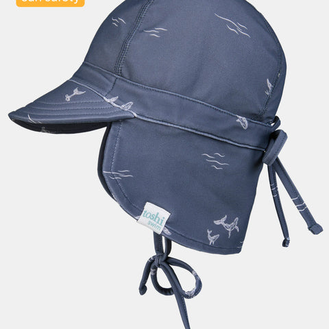 Toshi Swim Baby Flap Cap Classic/Whales