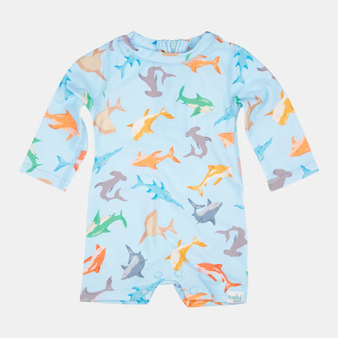 Toshi Swim Baby Onesie L/S Classic- Sharky