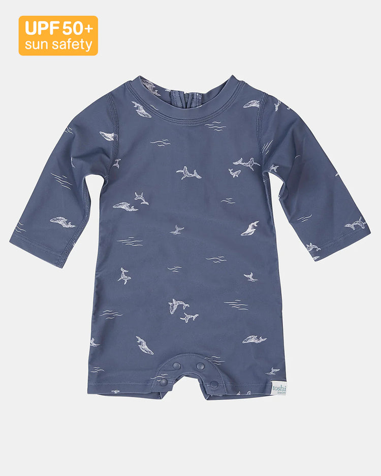 Toshi Swim Baby Onesie Long Sleeve Classic - Whales
