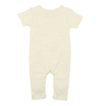BEBE UNISEX MOCK WRAP ROMPER IN LEMON STRIPE(00000 Premature)