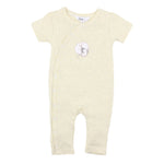 BEBE UNISEX MOCK WRAP ROMPER IN LEMON STRIPE(00000 Premature)