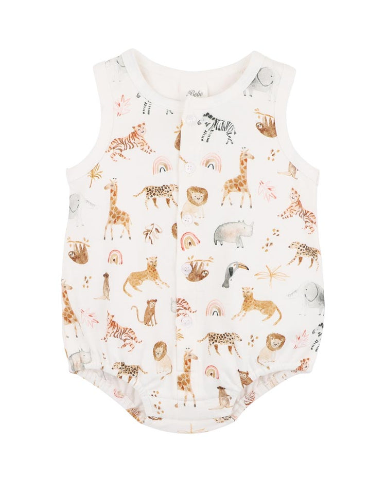 BEBE BILLIE PRINT ORGANIC BUTTON FRONT BODYSUIT