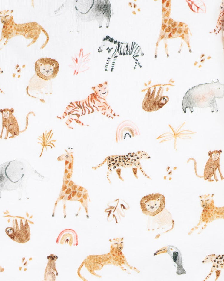 BEBE BILLIE PRINT ORGANIC BUTTON FRONT BODYSUIT