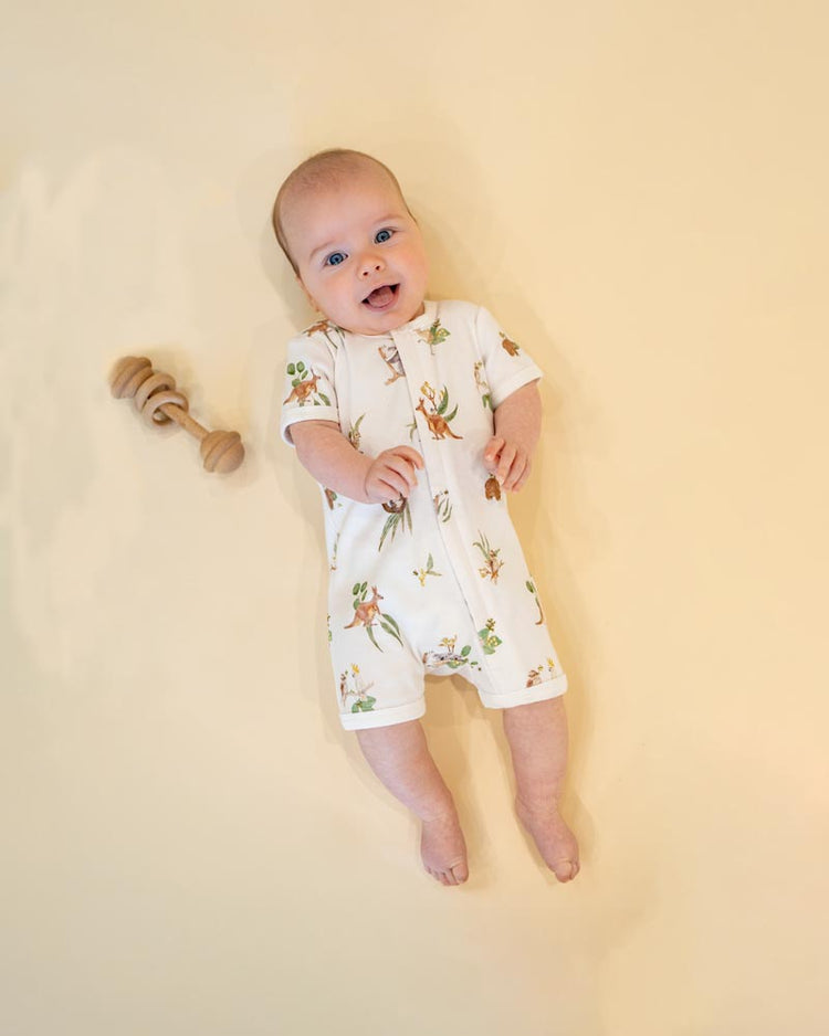 BEBE AUSTRALIANA ORGANIC SS ZIPSUIT