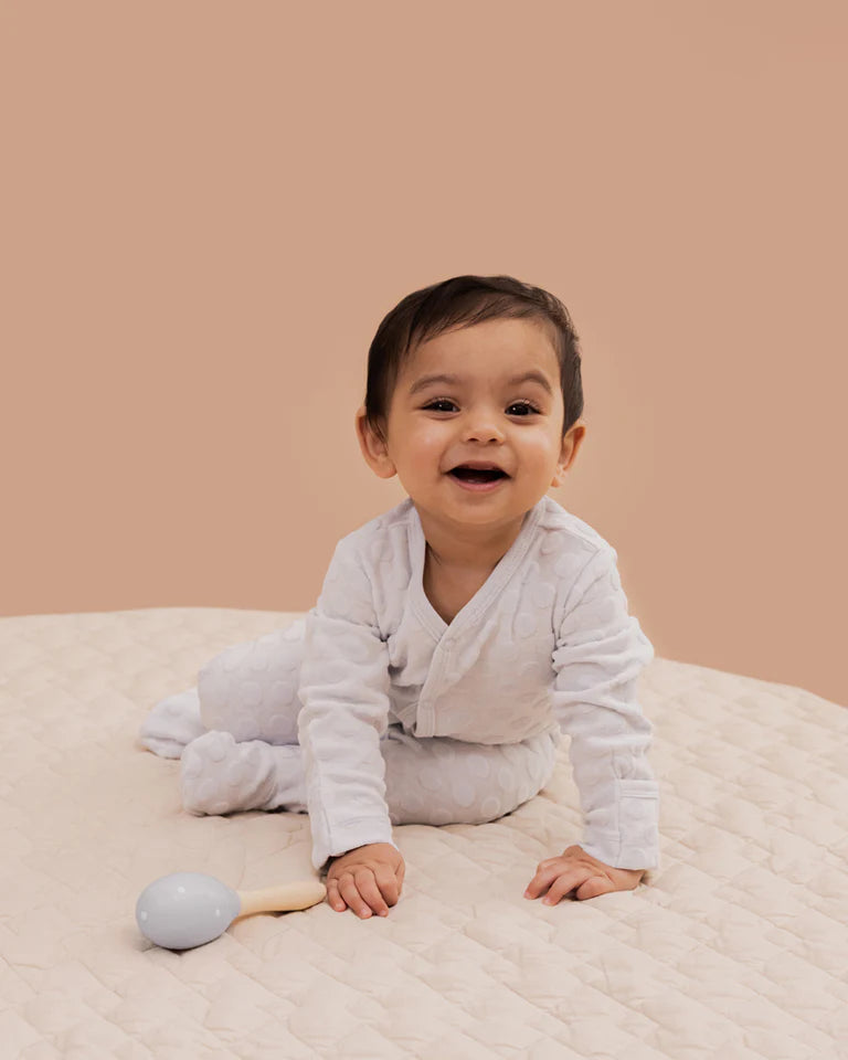 BEBE BLUE SPOT LS ROMPER