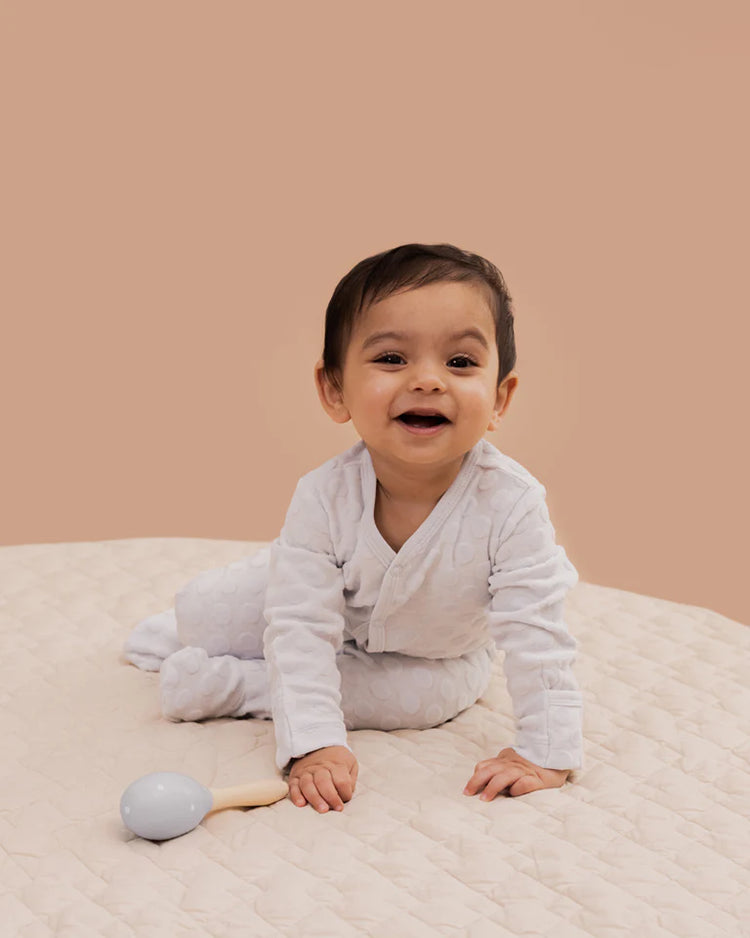 BEBE BLUE SPOT LS ROMPER