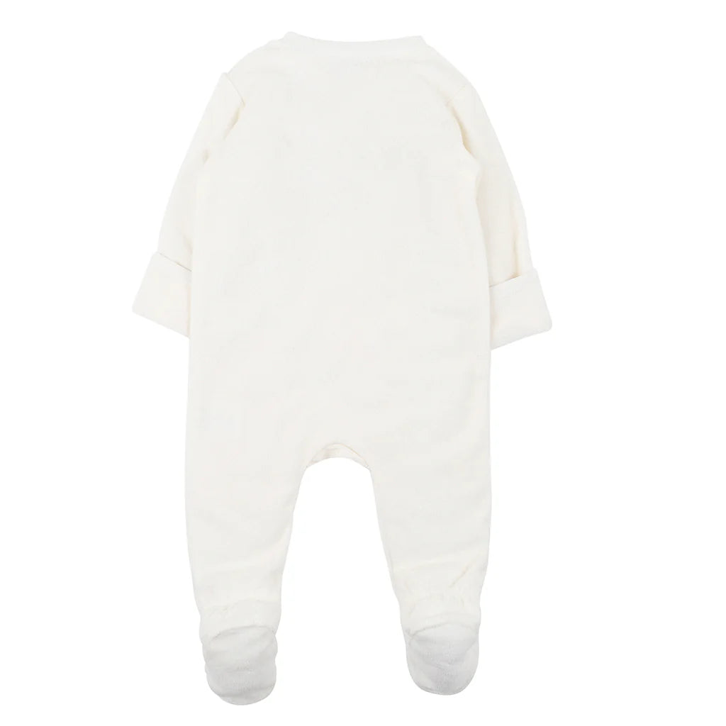 BEBE FRANKIE ZIP ROMPER IN CREAM (00000 Premature)