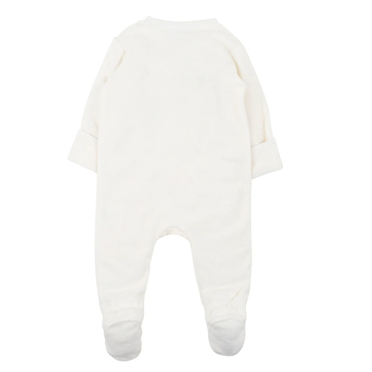 BEBE FRANKIE ZIP ROMPER IN CREAM (00000 Premature)