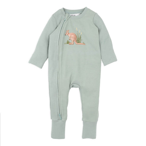 BEBE CHARLIE KANGAROO ORGANIC ZIPSUIT
