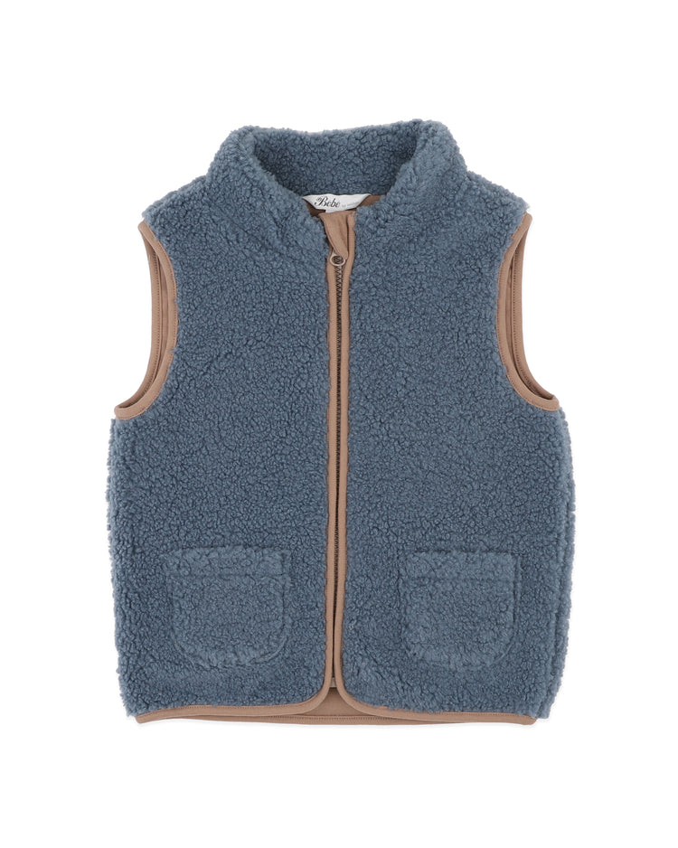 BEBE BLUE SHERPA VEST