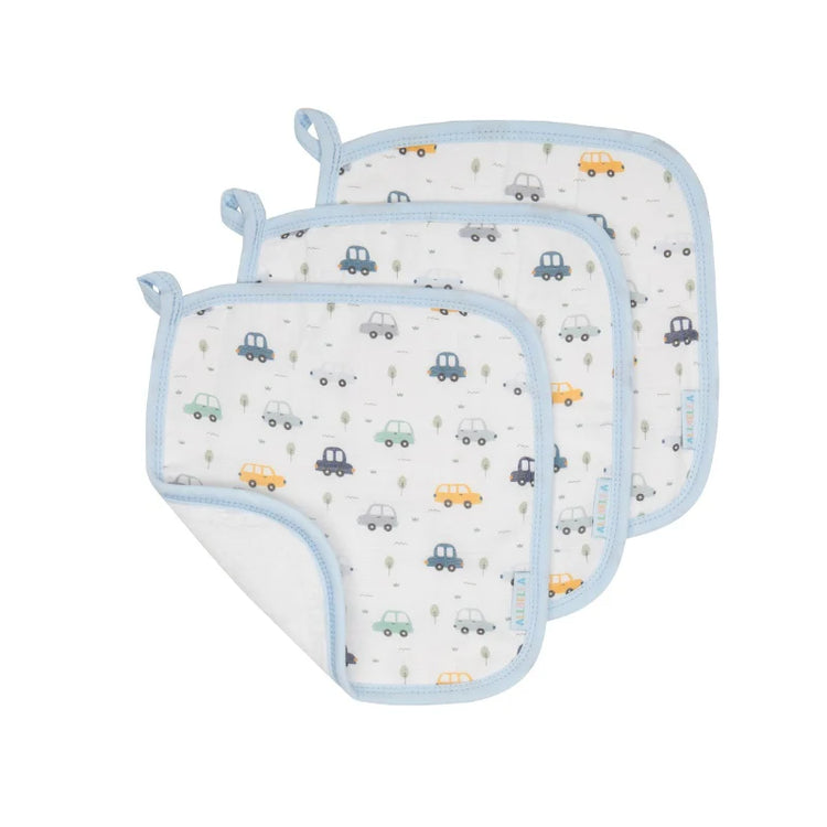 ALL4ELLA Organic wash cloths 3pk - Beep Beep