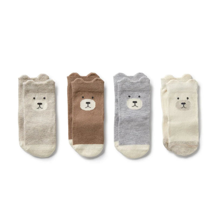 Wilson & Frenchy Organic 4 Pack Baby Socks (Buttermilk, Oat, Cloud, Walnut)