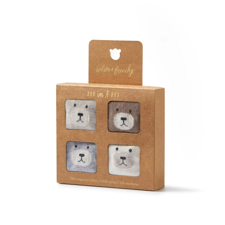 Wilson & Frenchy Organic 4 Pack Baby Socks (Buttermilk, Oat, Cloud, Walnut)