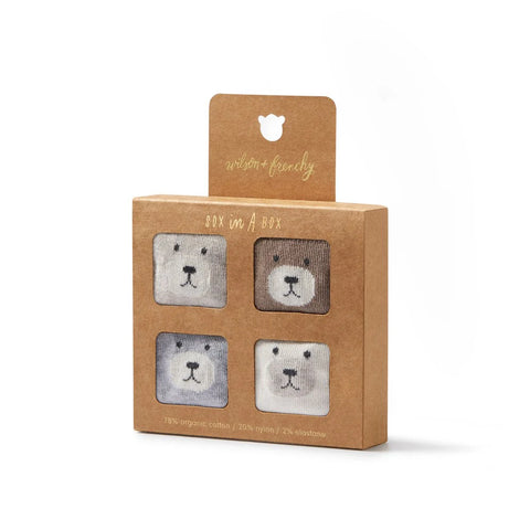 Wilson & Frenchy Organic 4 Pack Baby Socks (Buttermilk, Oat, Cloud, Walnut)