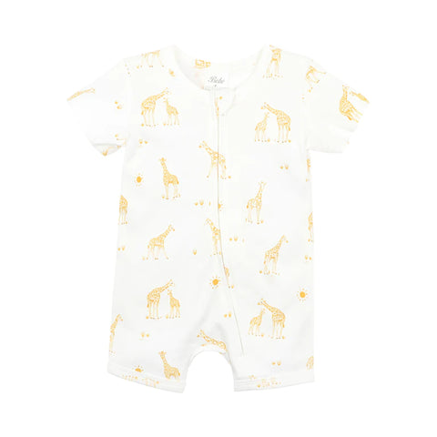 BEBE GIRAFFE ORGANIC SS ROMPER