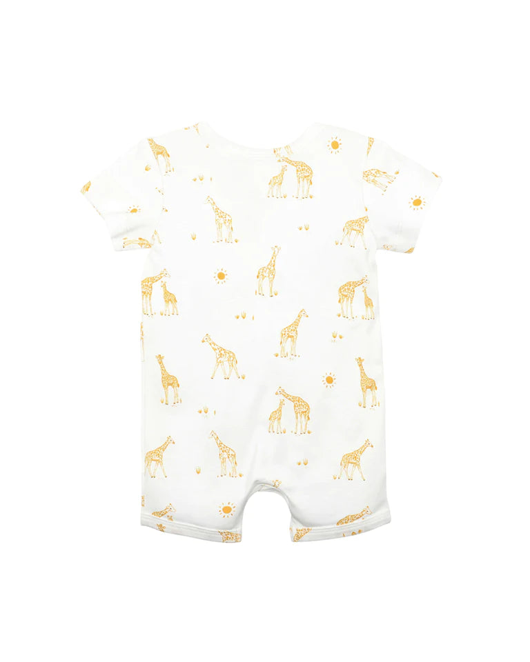 BEBE GIRAFFE ORGANIC SS ROMPER