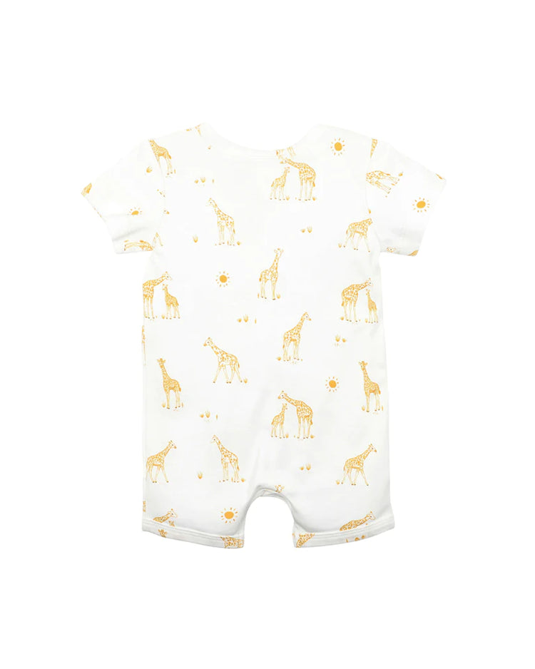 BEBE GIRAFFE ORGANIC SS ROMPER
