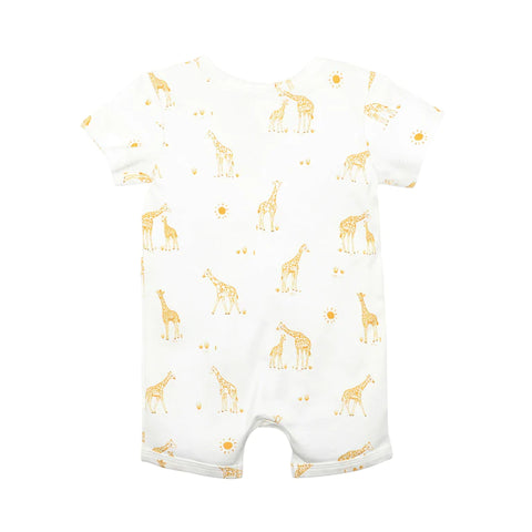 BEBE GIRAFFE ORGANIC SS ROMPER