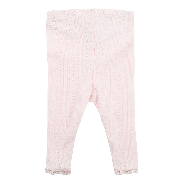 BEBE WHITE LABLE PINK POINTELLE LEGGING