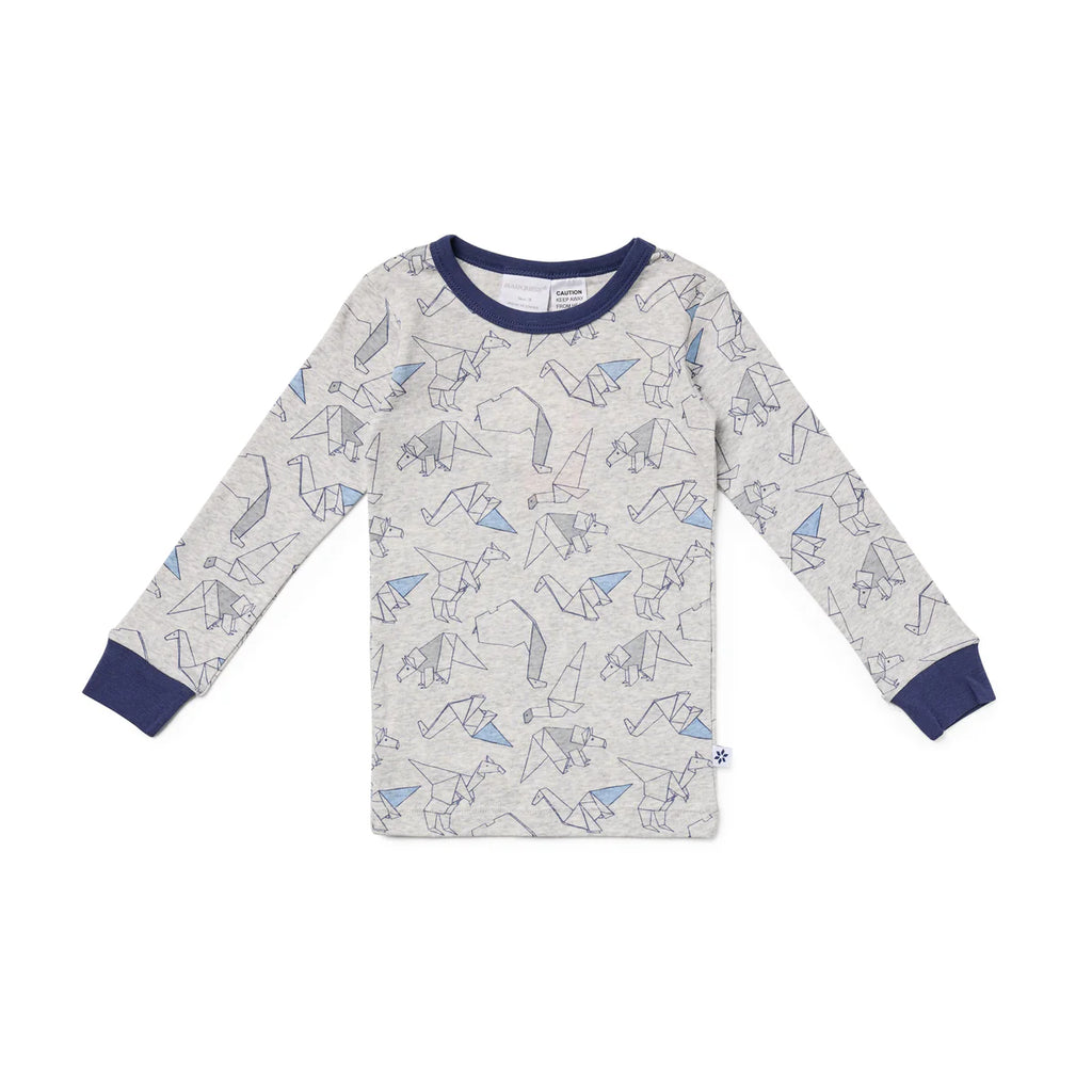 Marquise Boys Grey Origami Dinosaur Pyjamas